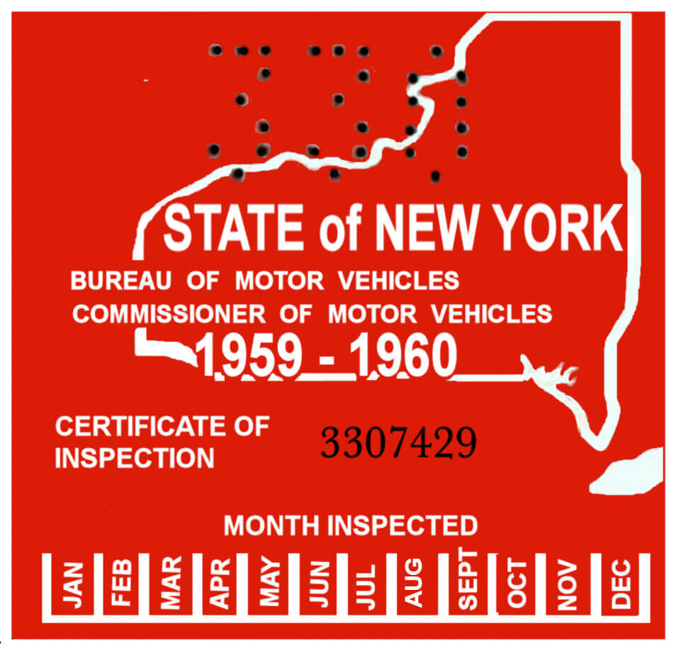 (image for) 1959-60 New York Inspection Sticker